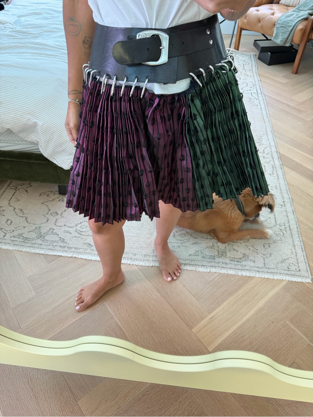 Chopova Lowena 
SQUAT MINI CARABINER SKIRT